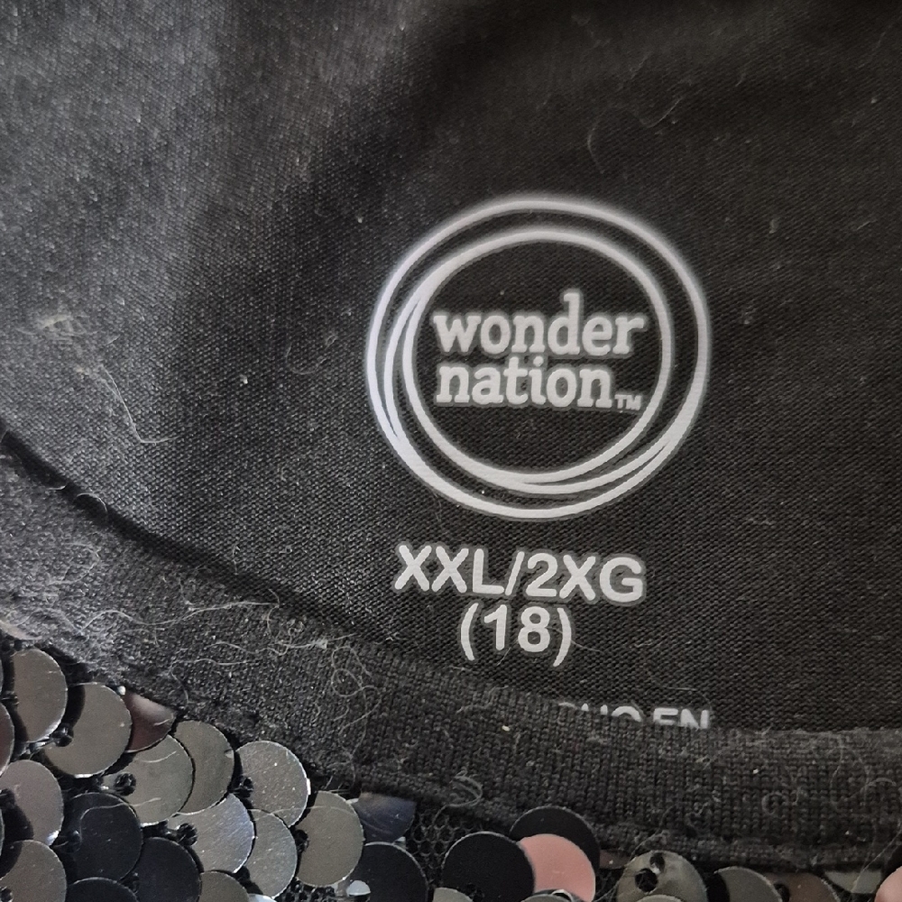 Wonder Nation Black Sequin Blouse XXL